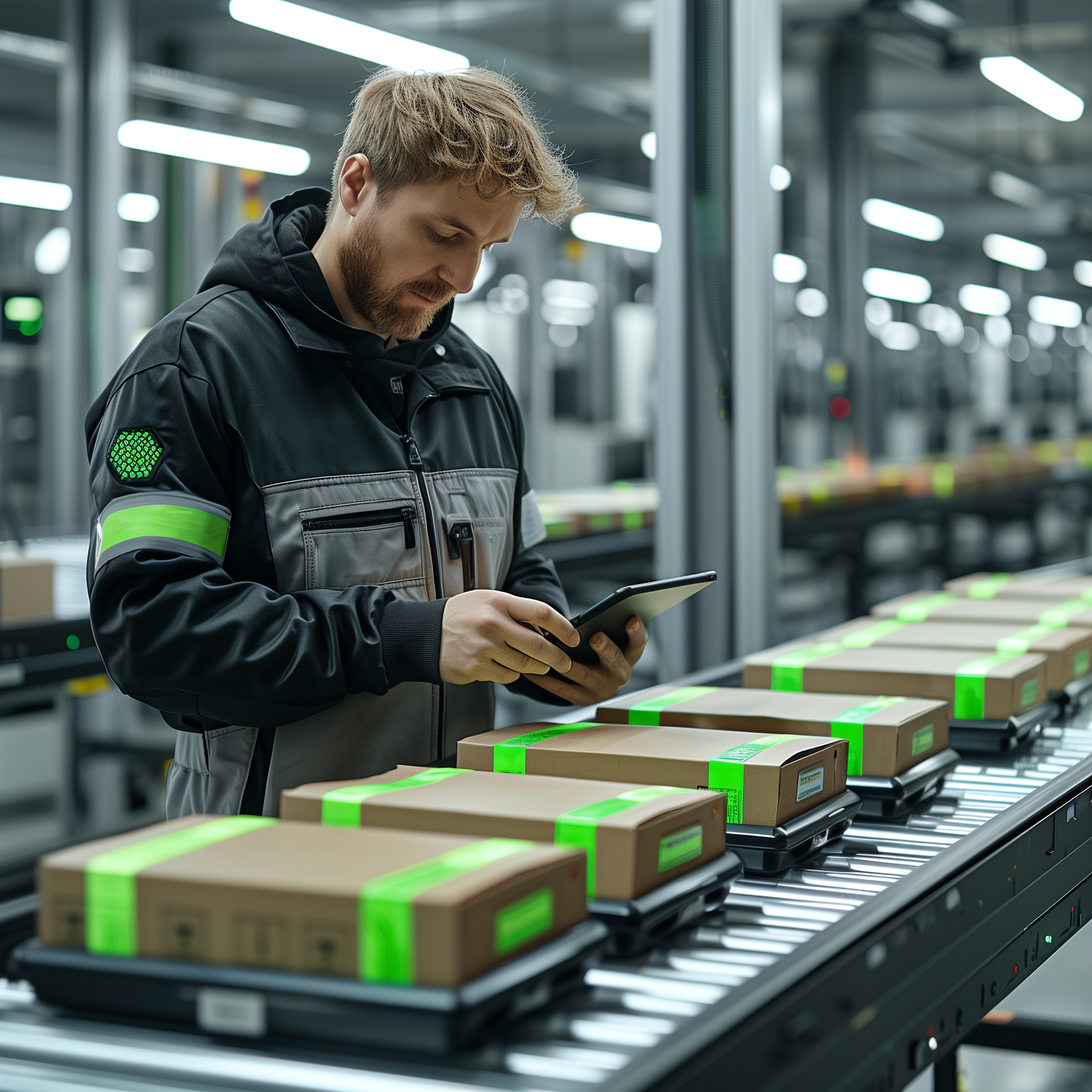 men on a supply chain